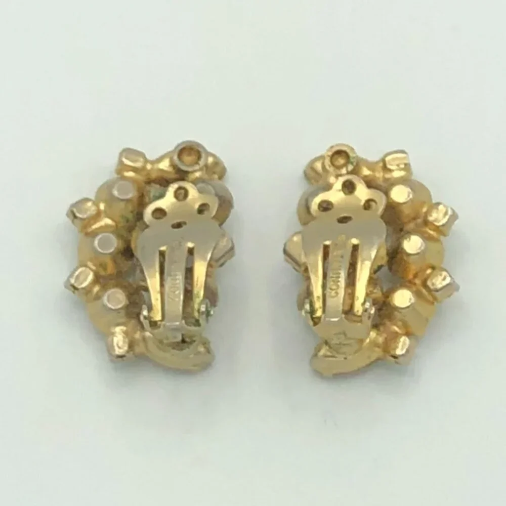 Vintage Moonstone Moon Shapped Clip On Earrings by Continental - Picture 7 of 11